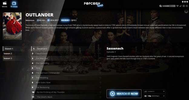 How to Watch Outlander on popcorn time