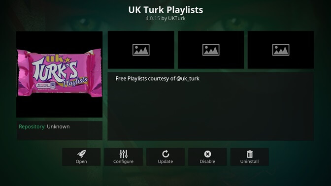 UK Turk Playlists kodi addon