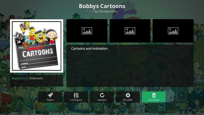 Bobby’s Cartoons kodi addon