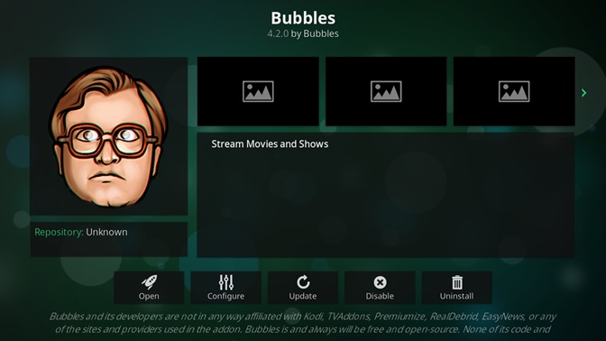 Bubbles kodi addon