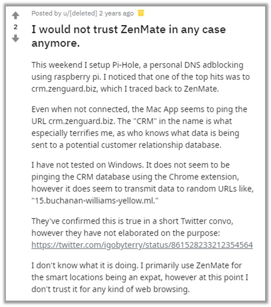 ZenMate Reddit Review 1