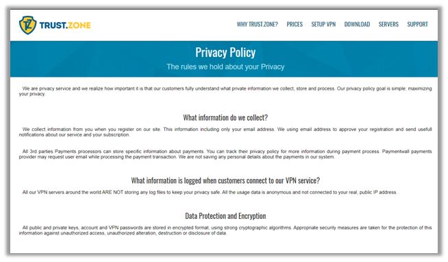 TrustZone Privacy Policy
