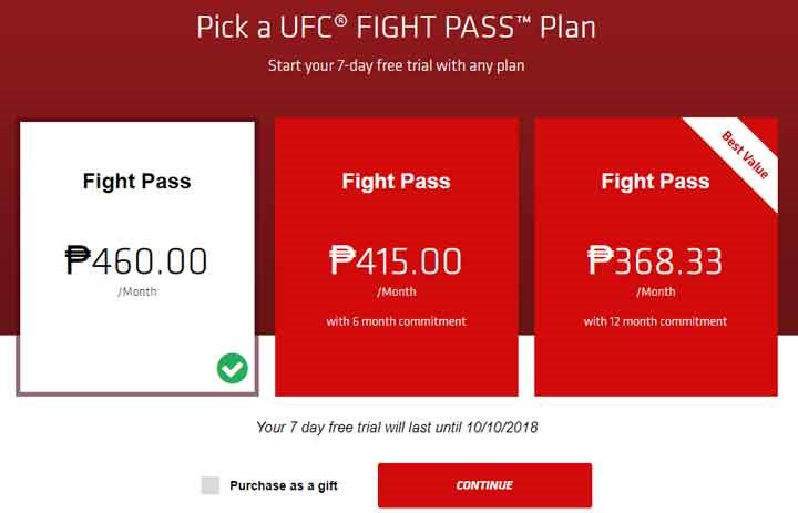 fight pass UFC Philippines