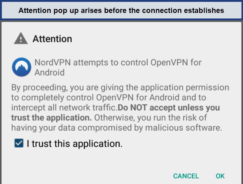 nordvpn-alert-for-establishing-connection-for-nividia-shield-in-Singapore