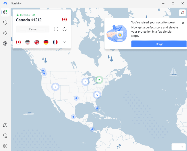 nordvpn-connected-canada-in-USA