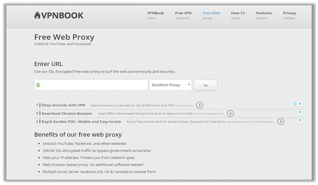VPNBook Free Web Proxy Review