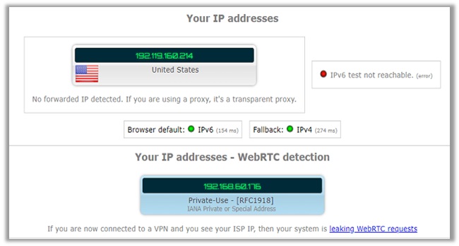 VPNBook WebRTC, and DNS Leak Test