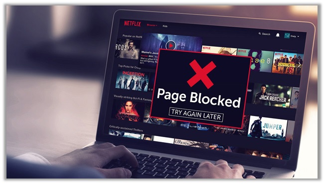 Netflix page blocked try again