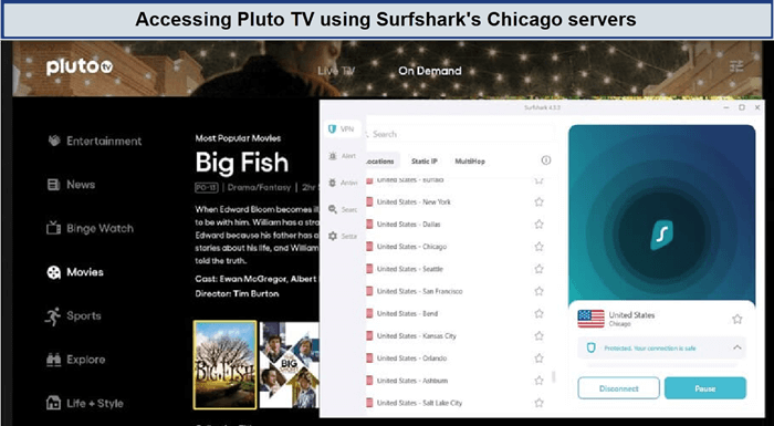 pluto-tv-unblocked-surfshark-chicago-servers-in-Netherlands
