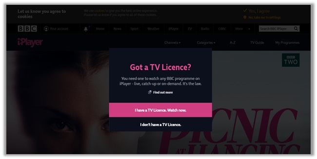BBC iPlayer Got a TV License-in-Spain