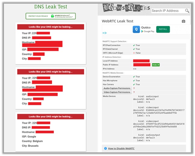 Opera VPN Leak Tests
