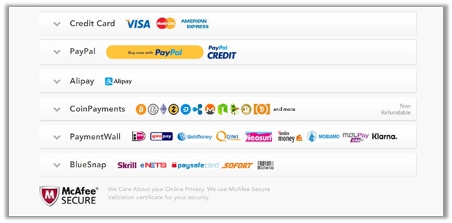 PureVPN Payment Methods CA