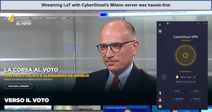 cyberghost-unblocked-la7-with-italy-ip