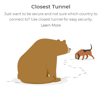 TunnelBear Closest Tunnel