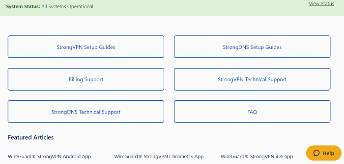 StrongVPN customer support