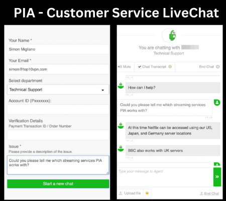 PIA - Customer Service LiveChat
