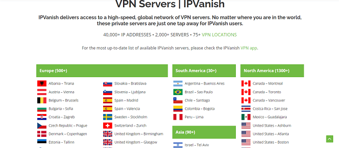 IPVanish servers