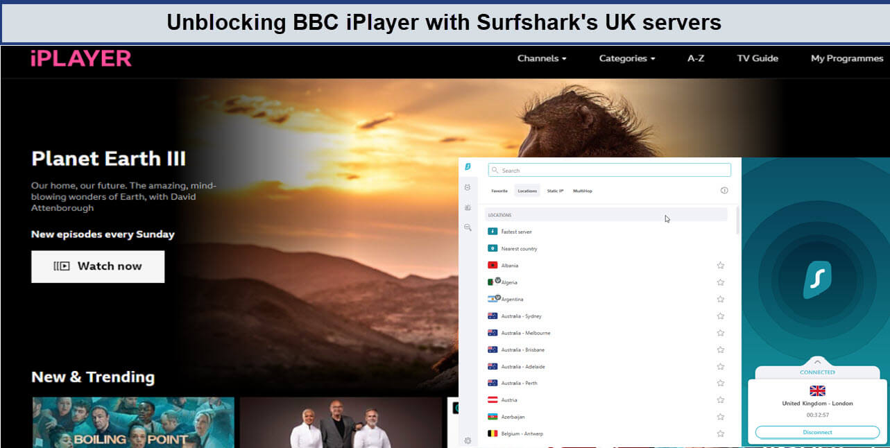 unblocking-bbc iplayer-with surfshark's-in-USA