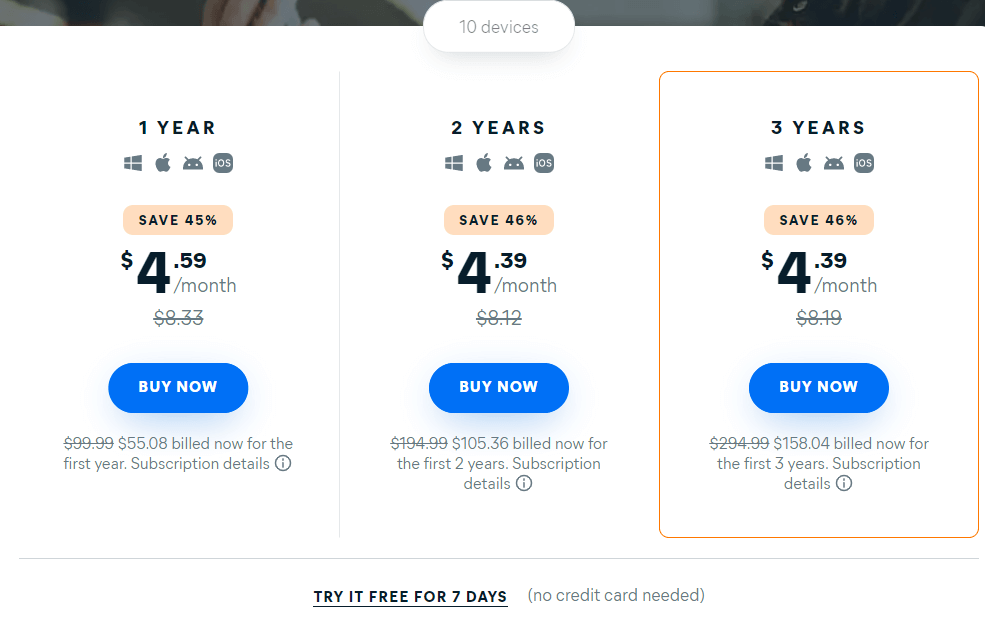 avast-vpn-pricing-plans-in-Canada