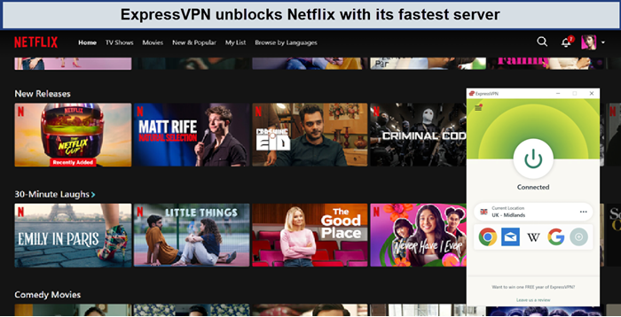 ExpressVPN unblocks Netflix with its fastest server-in-USA