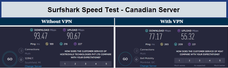 Surfshark-speed-test-CanadaServer