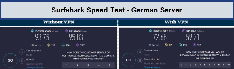 Surfshark-speed-test- GermanServer