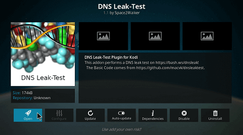 Open DNS Leak-Test Kodi