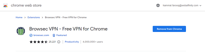 Browsec Chrome Web Store
