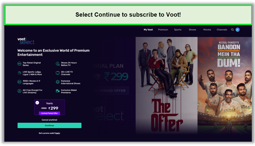 select-voot-plan-in-usa