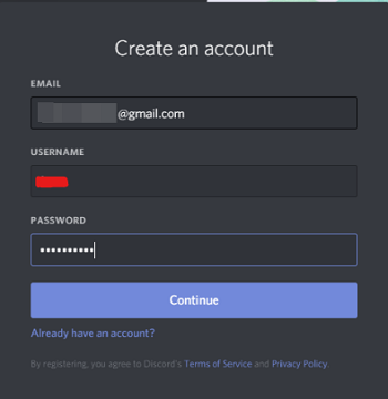 Create an Account on Discount