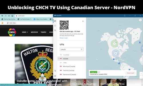 Unblocking CHCH-TV-with-Canadian-Server-Using-with-NordVPN