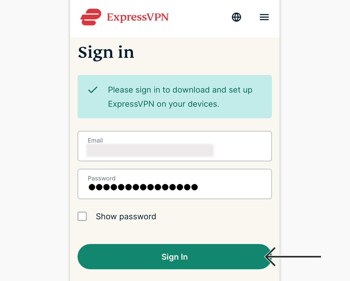 expressvpn-account-mobile-tap-sign-in-nz
