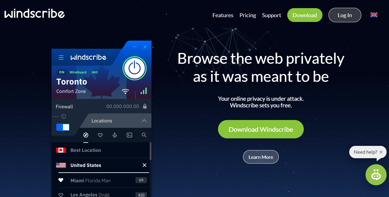Windscribe-Home-page 