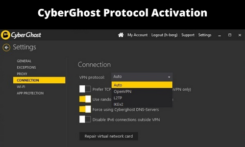 CyberGhost Protocol Activation