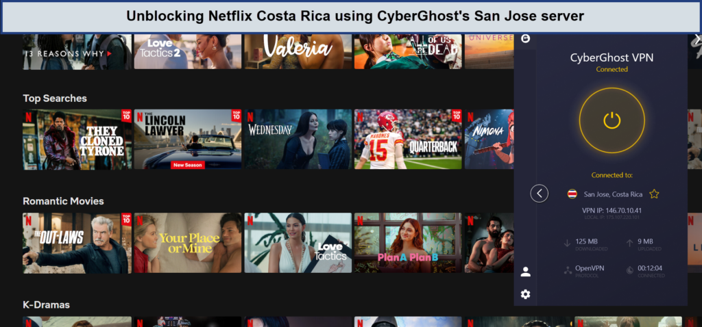 Netflix-Costa-Rica-with-CyberGhost-For Spain Users