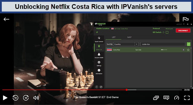 Netflix-Costa-rica-with-IPVanish-For Spain Users