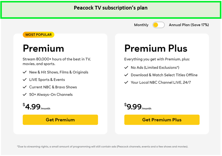 Peacock-TV-subscription's-plan