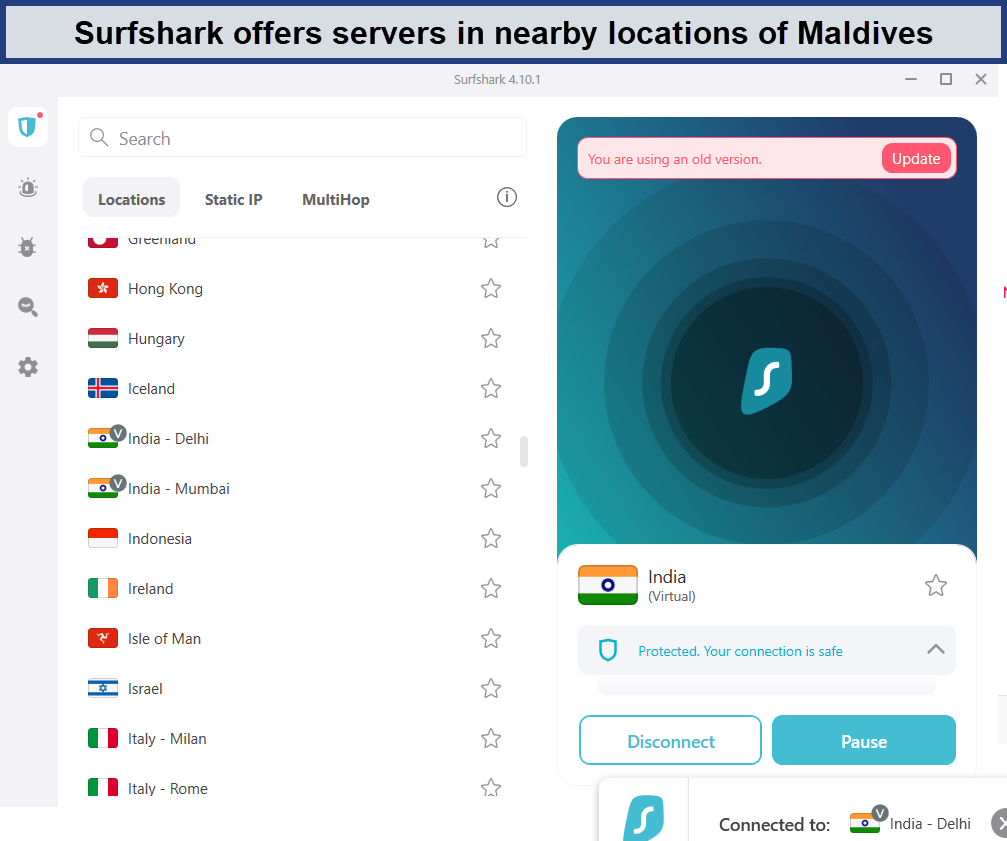 Surfshark-servers-in-Maldives-nearby-locations-For France Users