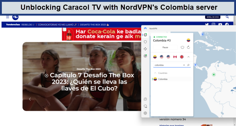 Unblocking-Caracol-TV-with-NordVPN-in-Italy