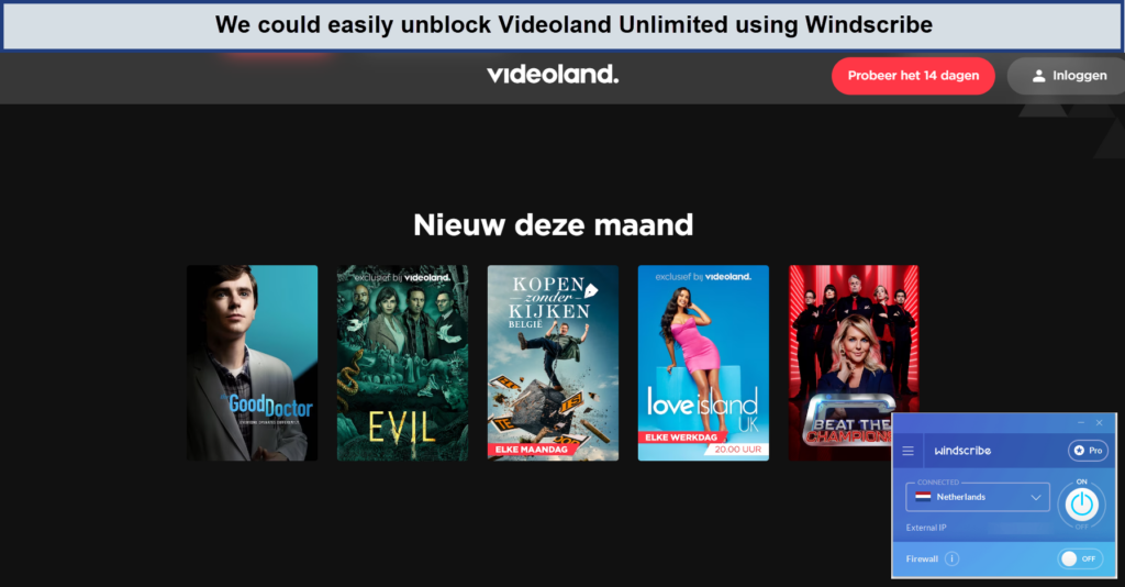 Videoland-with-windscribe-in-USA