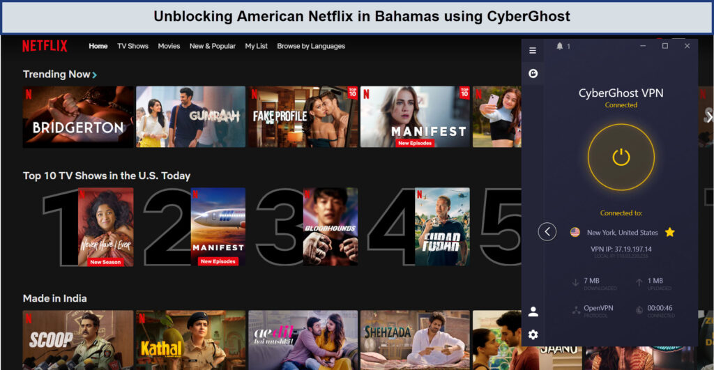 cyberghost-unblocking-netflix-in-Bahamas-For Kiwi Users