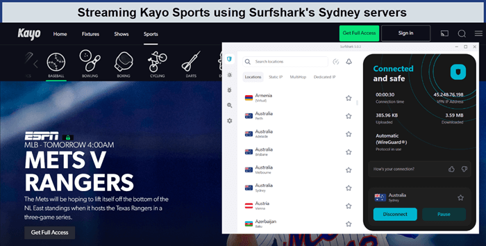 kayo-sports-outside-Australia-by-surfshark