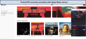 protonvpn-us-server-connected-with-apple-music-in-South Korea