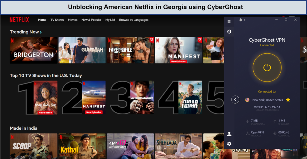us-netflix-in-gerogia-with-cyberghost-For Indian Users