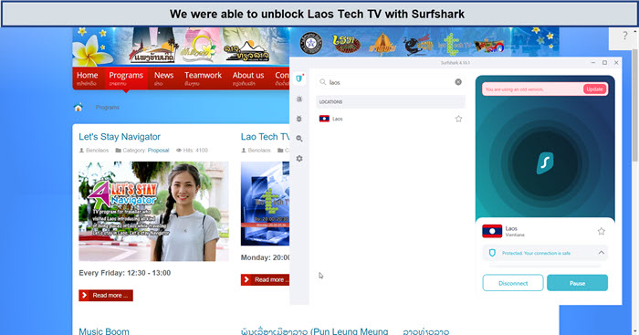 Laos-tv-with-surfshark-For German Users
