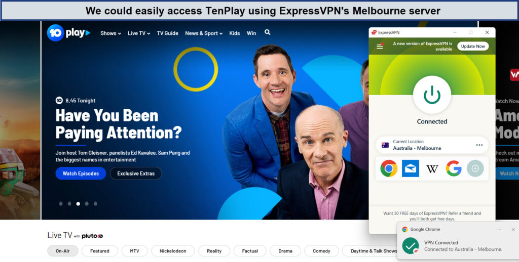 Tenplay-with-expressvpn-outside-Australia