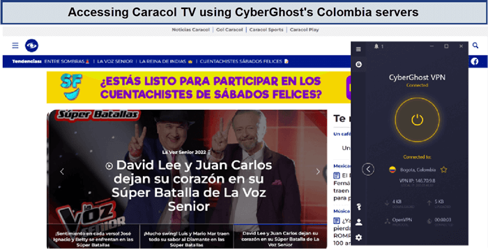 caracol-tv-unblocked-with-cyberghost-colombia-servers-in-Singapore