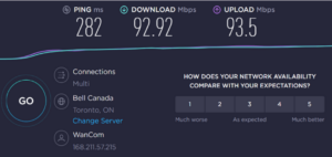 PrivateVPN-speed-test-in-South Korea-canada