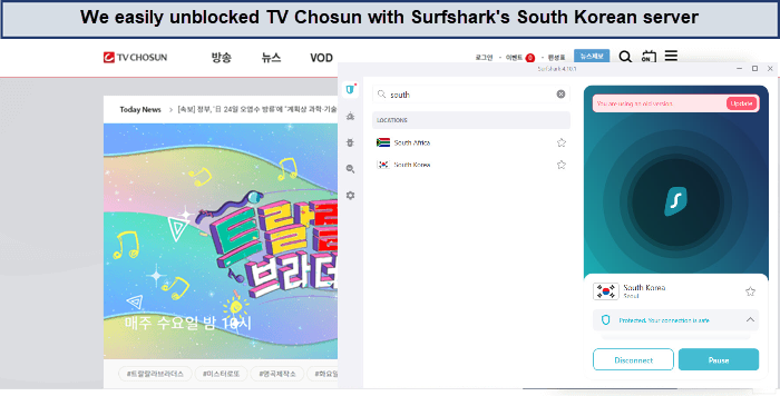 unblocking-tv-chosun-with-Surfshark-in-Italy