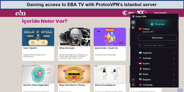 eba-tv-unblocked-using-turkish-servers-protonvpn-in-Hong kong